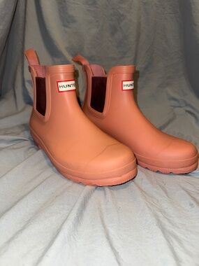 Hunter Short Chelsea Rain Boots - Rose Coral